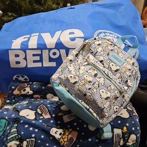 Peanuts Snoopy Kids Backpack - Light Blue and White